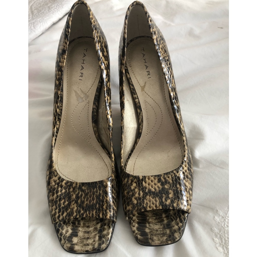 Tahari Alligator Print Heels